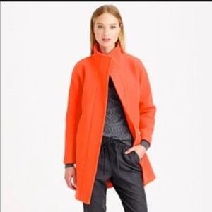 Crew Stadium Cloth Lodge Coat in Nello Gori Wool Fiery Red Colour